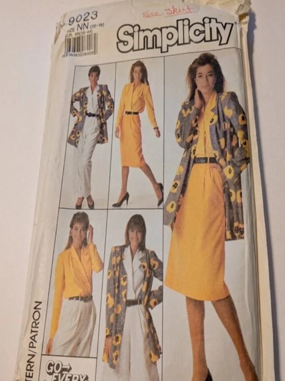 Simplicity 9023 blouse, pants, shorts, skirt, unlined jacket sewing pattern